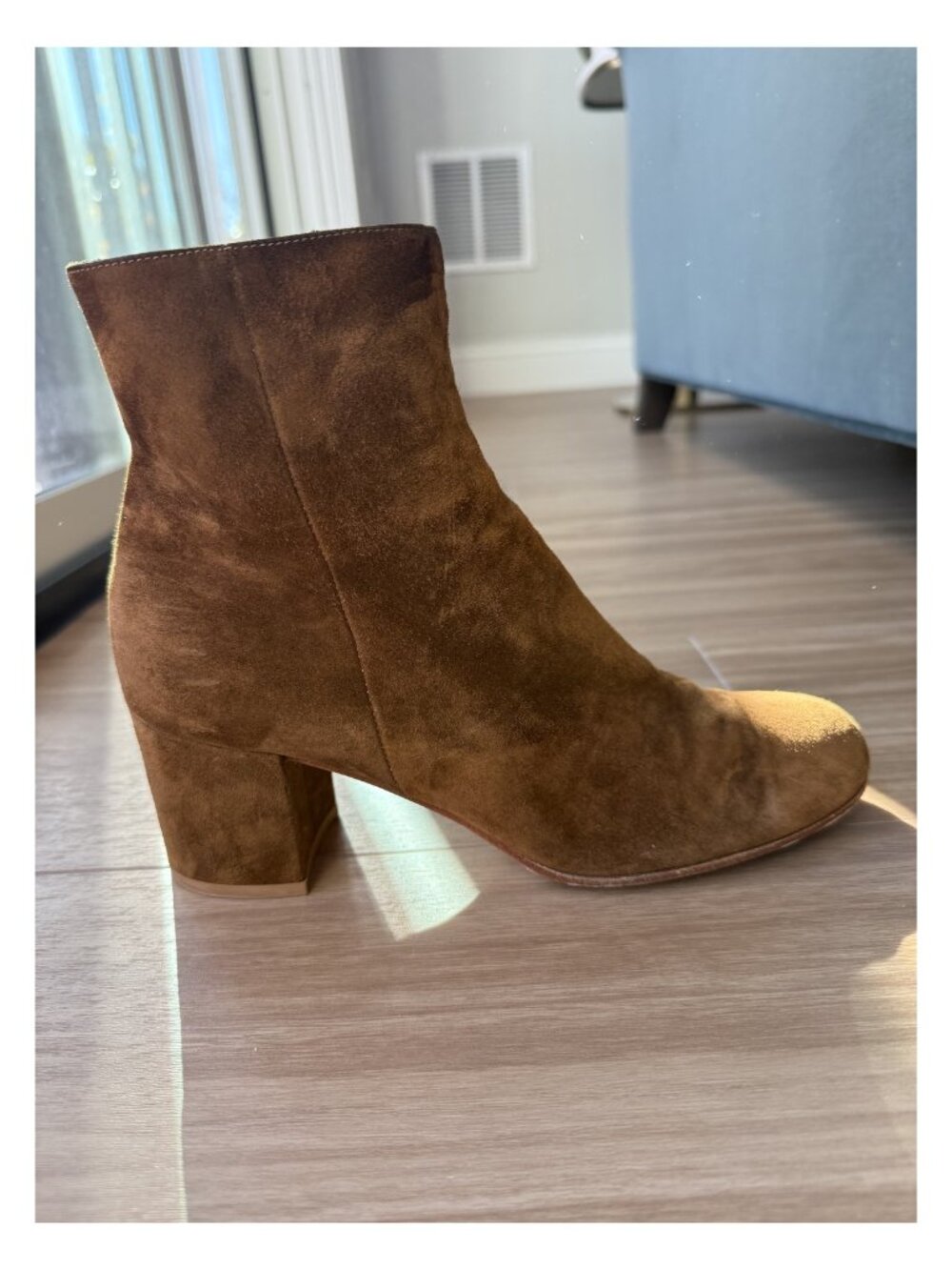 Gianvito Rossi Margaux 60 Suede Ankle Boots, Brown, Size 40